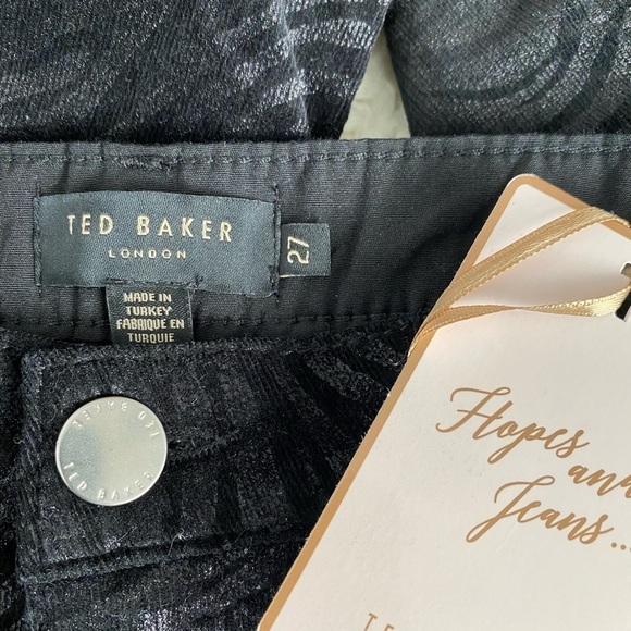 Ted Baker London Debra Zebra Skinny Jeans in Velvet Black NWT Size 27 - Picture 7 of 13